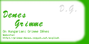 denes grimme business card